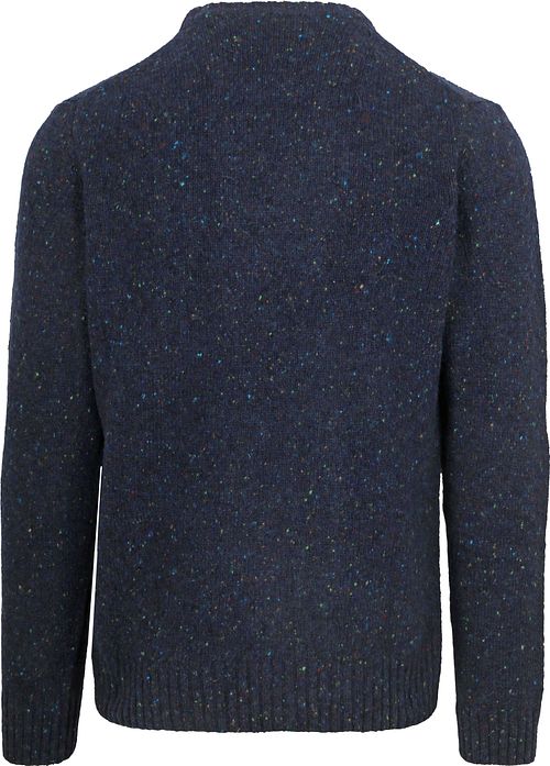 Suitable Pullover Tweed Wool Blend Navy Product / Achterkant