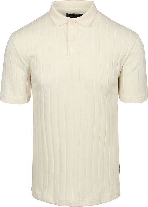 Marc O'Polo Knitted Polo Shirt Rib Structure Off White Product