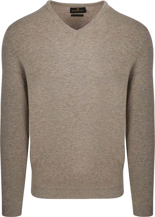Steppin' Out Pullover Col-V Laine Merino Marron Clair Product