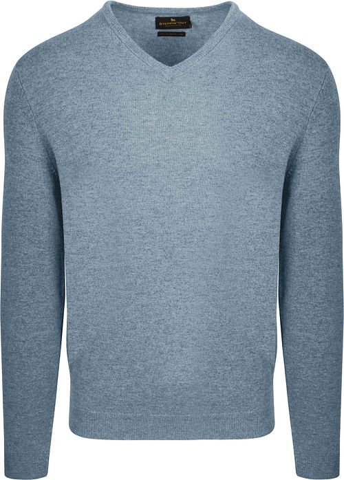 Steppin' Out Pullover Col-V Laine Merino Sky Blue Product