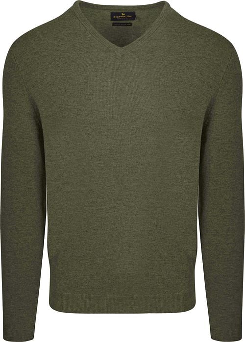 Steppin' Out Pullover V-Ausschnitt Merinowolle Olivgrün Product
