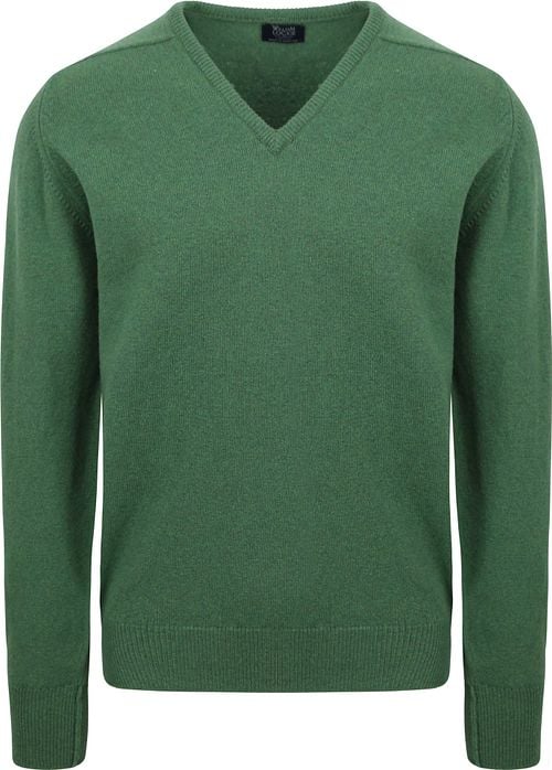 William Lockie V-Hals Lamswol Groen Product