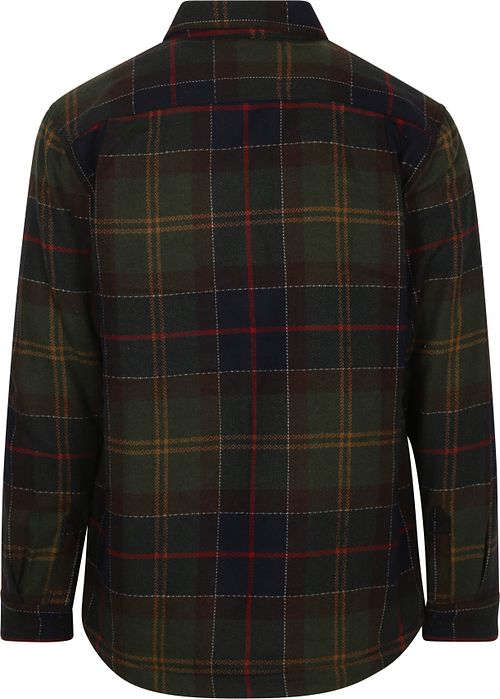 Barbour Overshirt Wool Blend Plaid Willberry Olive