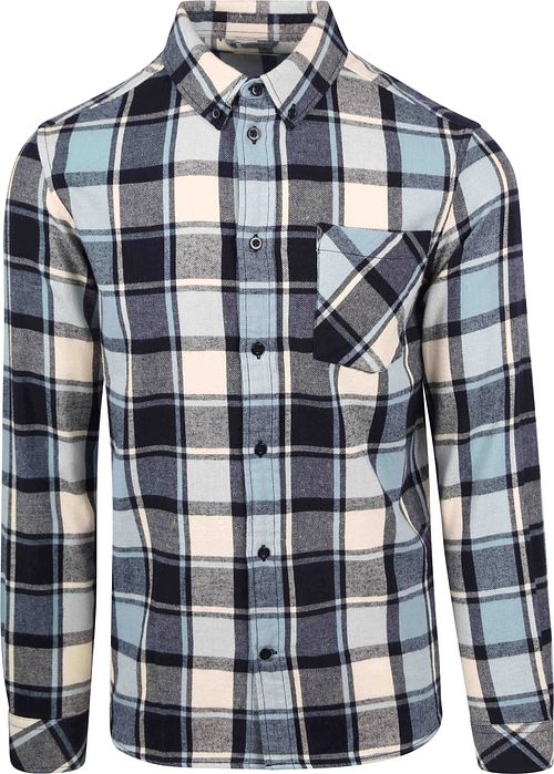 KnowledgeCotton Apparel Shirt Light Blue Checkered Product