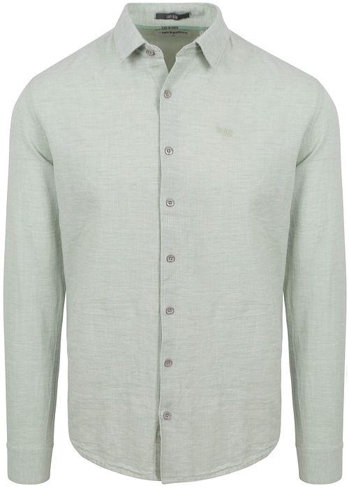 No Excess Shirt Linen Green Melange Product