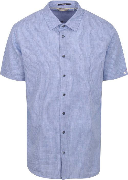 No Excess Short Sleeve Hemd Leinen Blau Product