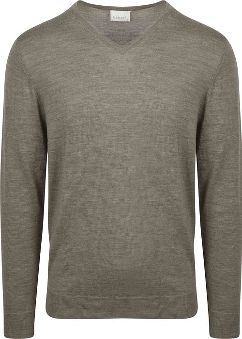 Profuomo Pullover V-Neck Merino Wool Green Product