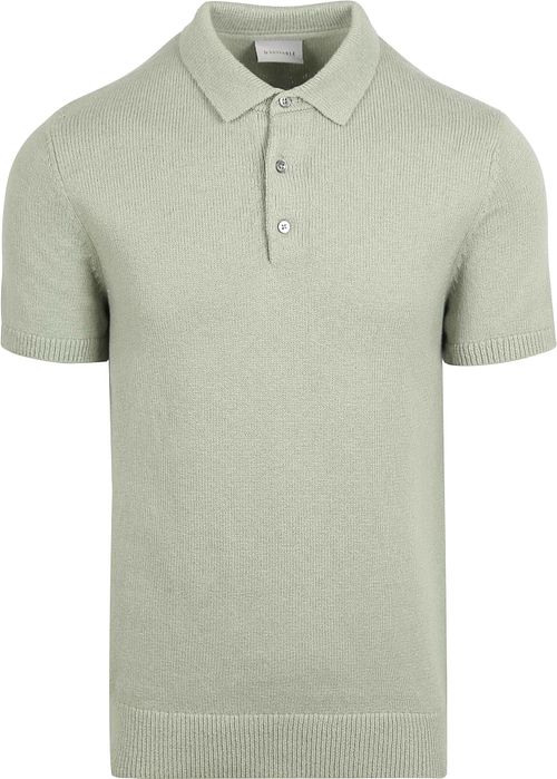 Suitable Heavy Knitted Polo Shirt Raw Light Green Product