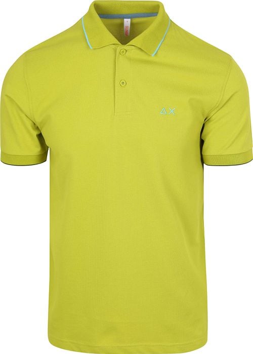 Sun68 Polo Shirt Small Stripe Collar Light Green Product