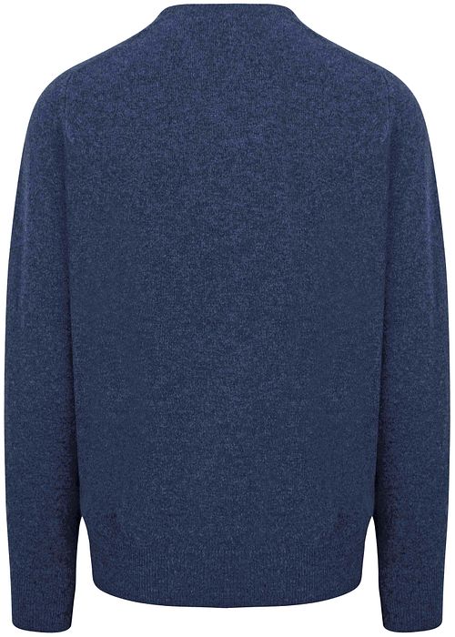 William Lockie Pullover Lambswool V-Neck Indigo Blue Product / Achterkant