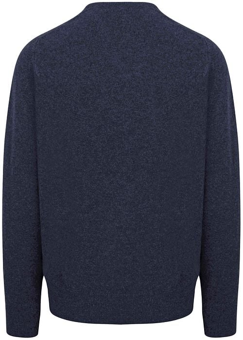 William Lockie V-Neck Lambswool Indigo Melange Product / Achterkant