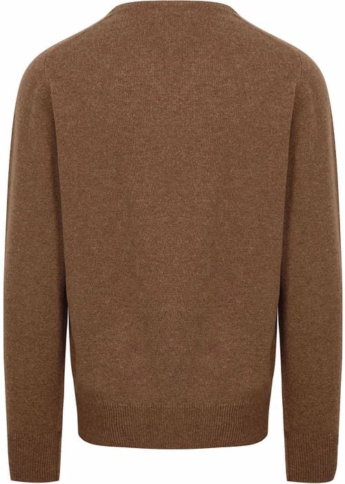 William Lockie V-Neck Lambswool Driftwood Product / Achterkant