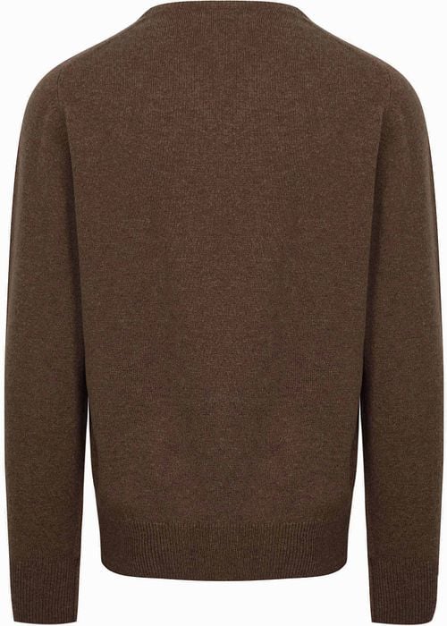 William Lockie V-Neck Lambswool Mocha Product / Achterkant