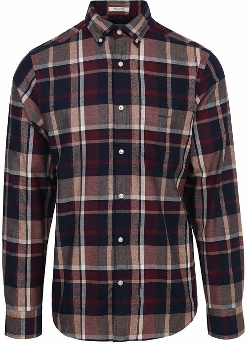 Gant Chemise Jaspé A Carreaux Bordeaux Product