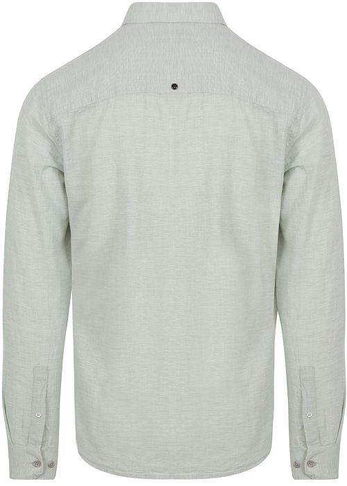 No Excess Shirt Linen Green Melange Product / Achterkant