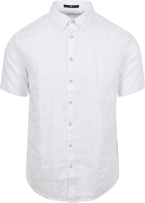 No Excess Short Sleeve Shirt Linen White Product