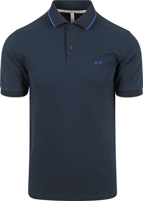 Sun68 Polo Shirt Small Stripe Collar Navy Product