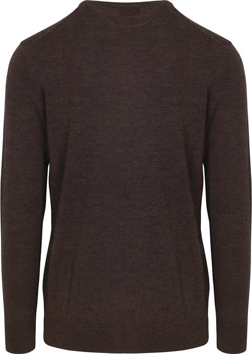 Profuomo Pullover Merino Wool Dark Brown Product / Achterkant
