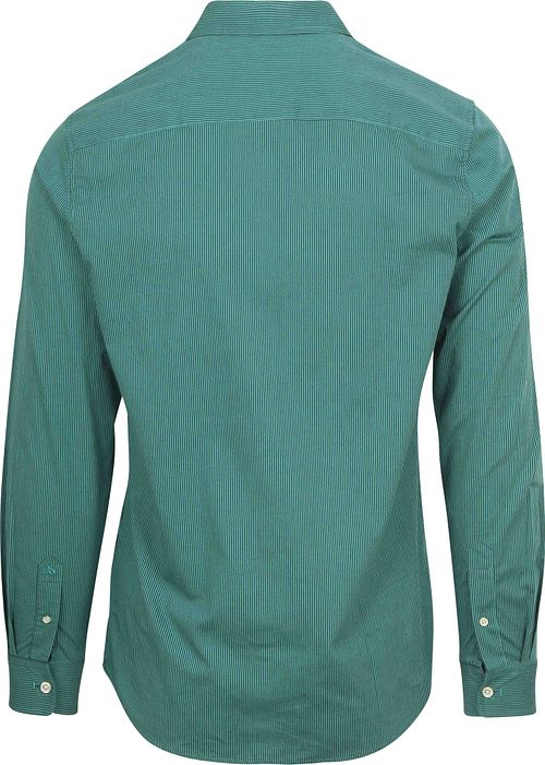 Scotch and Soda Hemd Essential Poplin Stripe Groen Product / Achterkant