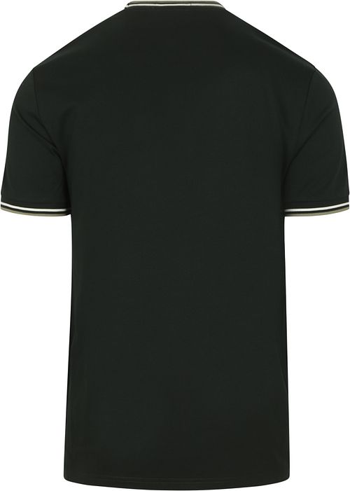 Fred Perry M1588 Twin Tipped T Shirt Dunkelgrün Product / Achterkant