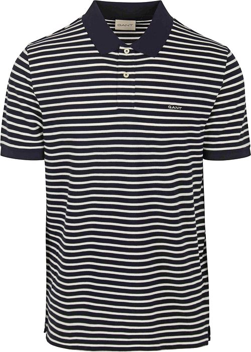 Gant Polo Shirt Pique Navy Stripe Product
