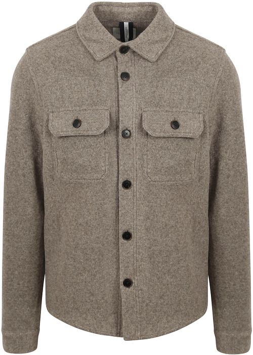 Profuomo Surchemise Mix Laine Taupe