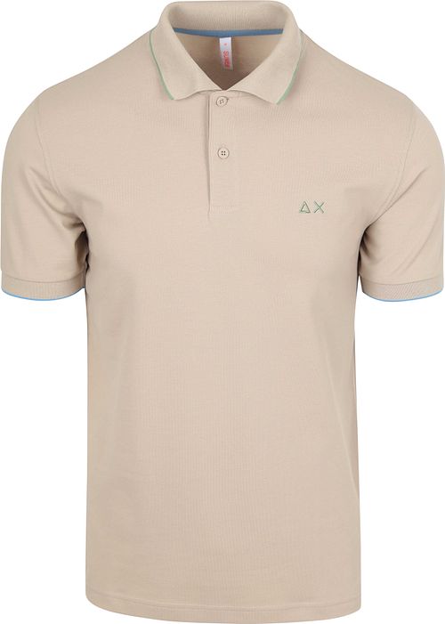 Sun68 Polo Petites Rayures Collar Greige Product