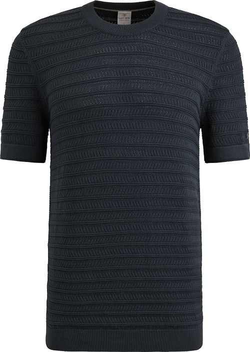Cast Iron Knitted Jacquard T-shirt Marine Product