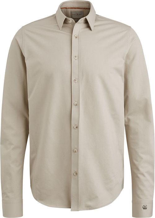 Cast Iron Overhemd Twill Jersey Greige Product