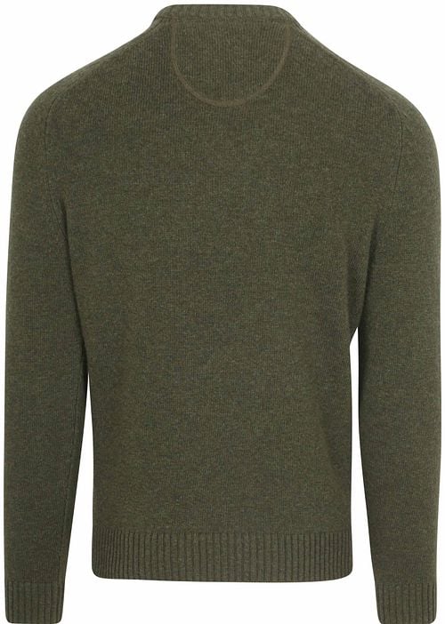 Suitable Lambswool Pullover O-Neck Olive Green Product / Achterkant