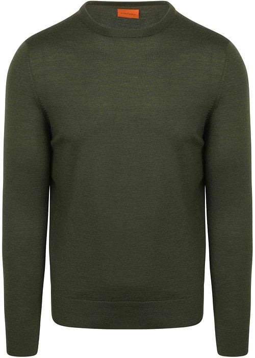 Suitable Pull Laine Mérino Vert Military