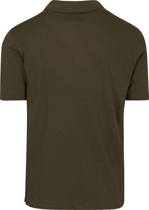Marc O'Polo Polo Shirt Riva Linen Blend Olive Green Product / Achterkant