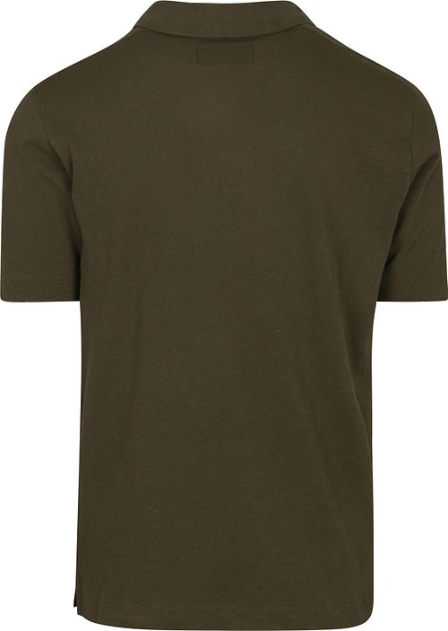 Marc O'Polo Poloshirt Riva Linen Blend Olivgrün Product / Achterkant