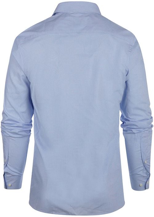 Steppin' Out Shirt Slim-Fit Checks Light Blue Product / Achterkant
