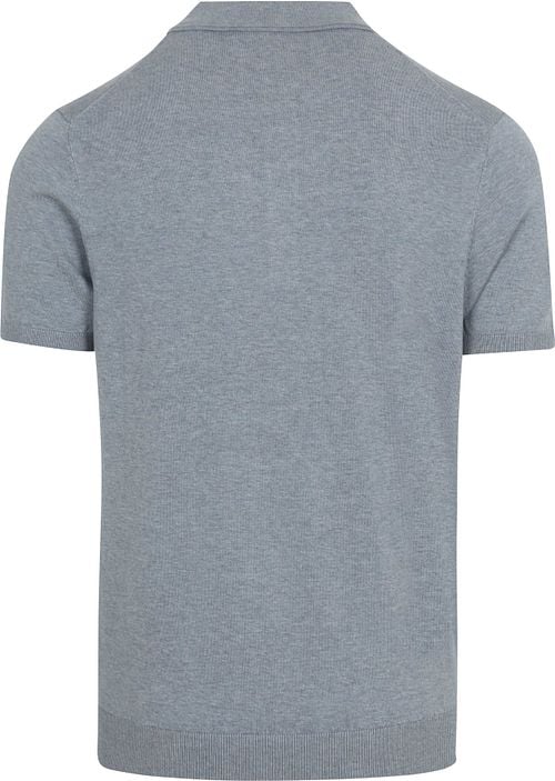 Profuomo Polo Shirt Luxury Knitted Blue Product / Achterkant