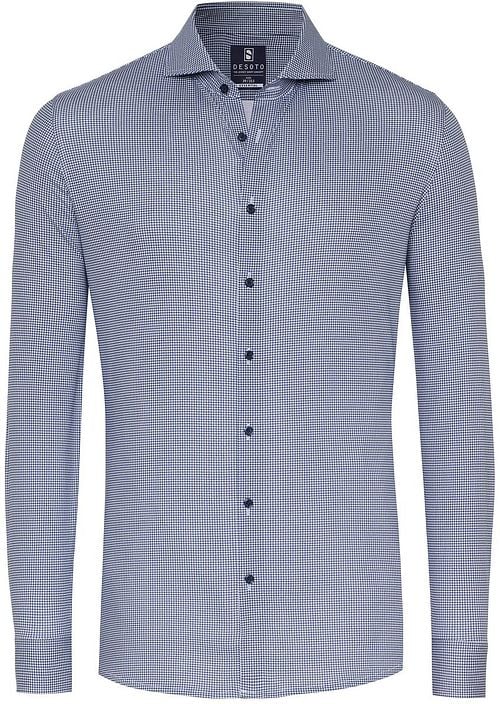 Desoto Essential Overhemd Hai Piqué Pied De Poule Blauw Product