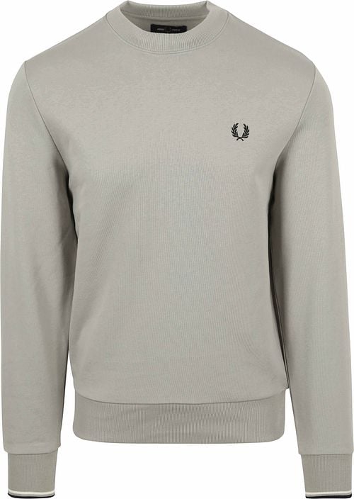 Fred Perry Sweater Logo Limestone Grijs Product