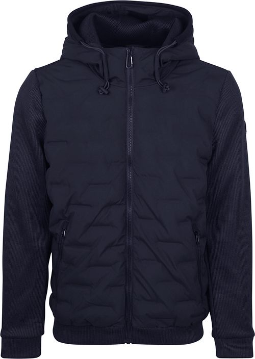 No Excess Jacket Knitted Sleeve Navy