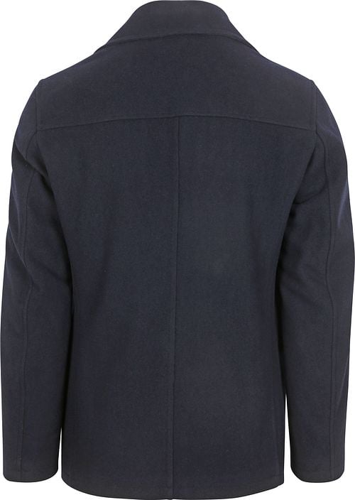 Suitable Caban Coat Wol Navy Product / Achterkant