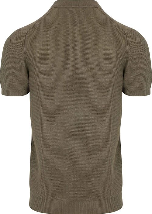 Suitable Respect Polo Structure Knit Olijfgroen Product / Achterkant