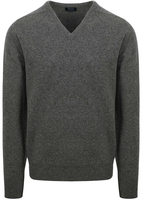 William Lockie Pull Laine d'Agneau Col-V Gris Cliff Product