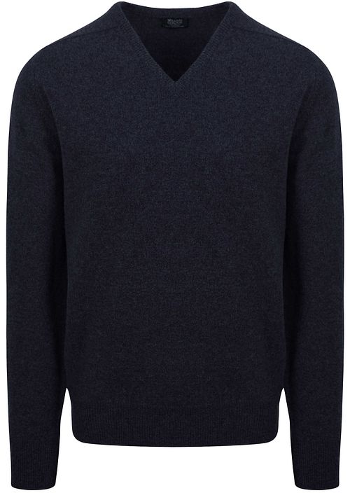 William Lockie Pull Laine d'Agneau Col-V Marine Product
