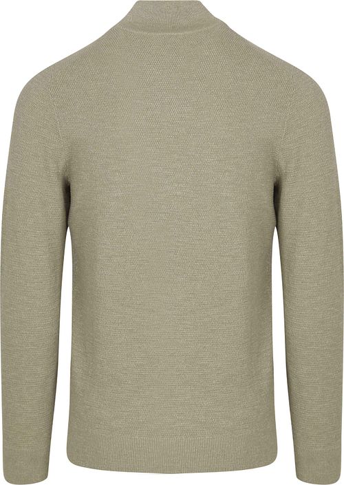 Profuomo Half Zip Pullover Structure Mid Green Product / Achterkant