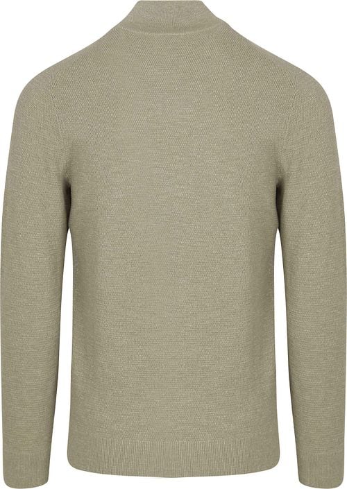 Profuomo Half Zip Pullover Struktur Mid Grün Product / Achterkant