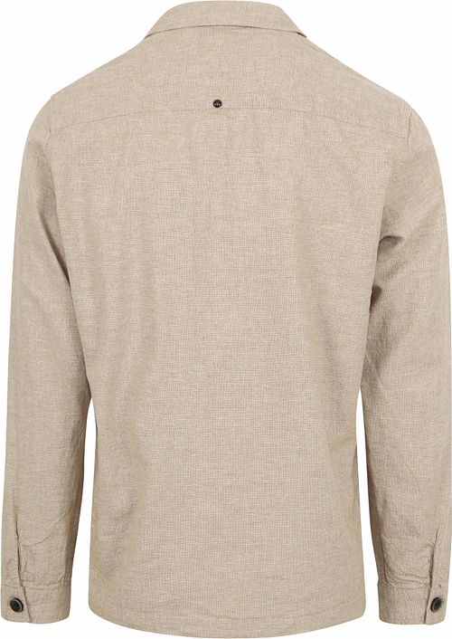 No Excess Overshirt Linen Beige Product / Achterkant