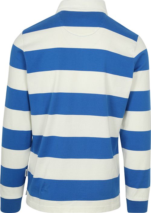 McGregor Rugbyshirt Bleu Blanche Rayé Product / Achterkant
