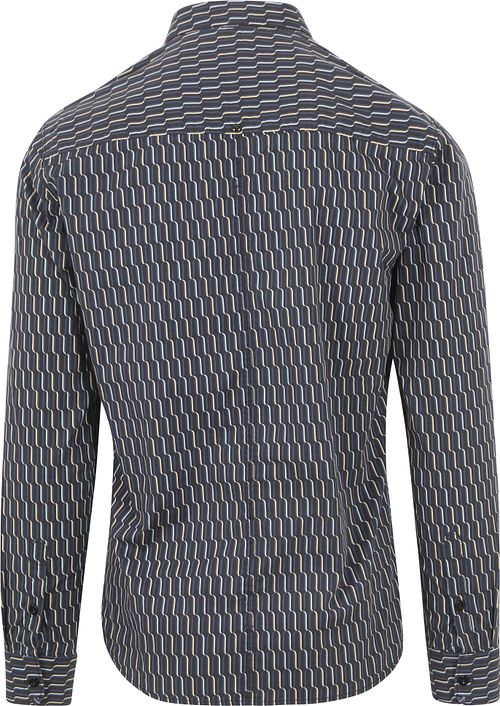 No Excess Chemise Impression Navy Product / Achterkant
