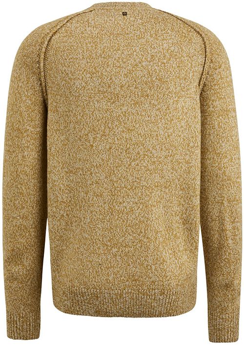 PME Legend Sweater Wool Mix Melange Yellow Product / Achterkant