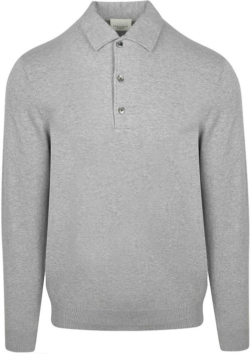 Profuomo Longsleeve Polo Luxury Basic Gris Product