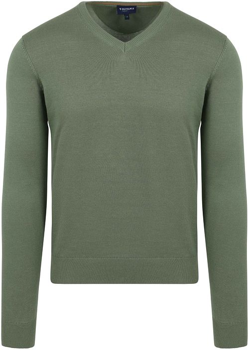 Suitable Respect Cotton Vinir Pullover Mid Green Product